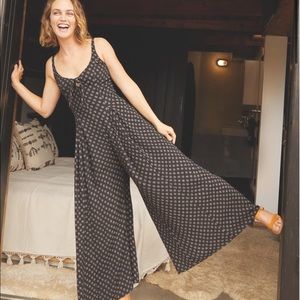 Christy Dawn The Leighton Jumper Jumpsuit in black white Starflower